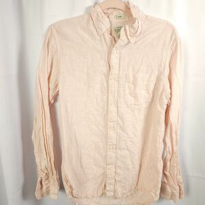 J Crew Mens Small Pink Slim Fit Baird McNutt Irish Linen Button Up Down Shirt